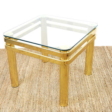 1970’s Glam Glass Top and Brass Coffee Table