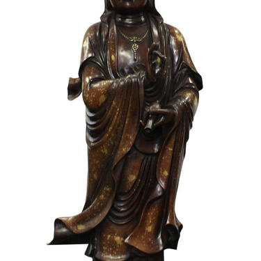 Chinese Fine Bronze Metal Bottle StandingKwan Yin Buddha Statue cs2785E 