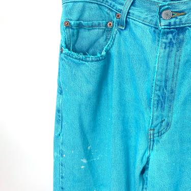 Over-Dyed Teal Levi’s 550s