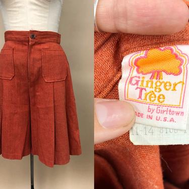 Vintage 1970s Ginger Tree Rust Culottes, Bohemian Culottes, 70s Cotton Gauze Shorts, Bohemian Hippie, Size Medium, 29” Waist by Mo