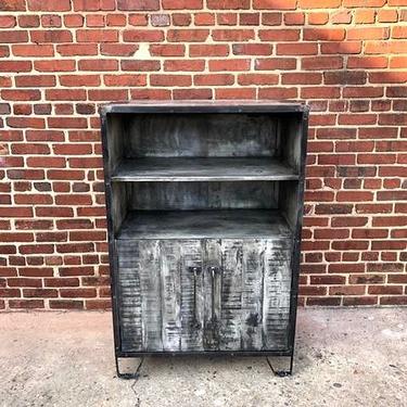Reclaimed wood and metal cabinet