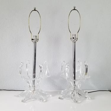 1960s French Art Vannes Cristal Table Lamps - a Pair. 
