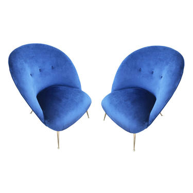 Pair of Italian Mid-Century Armchairs in the Style of Ico Parisi