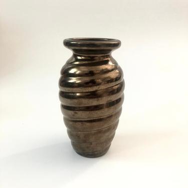 Vintage Copper Swirl Pottery Vase by Haeger 