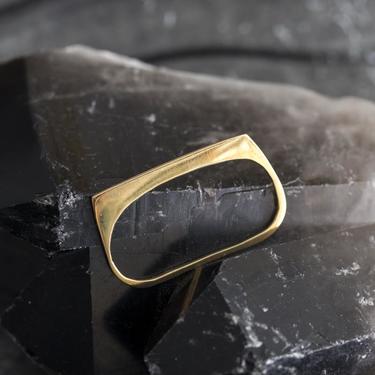 Gold Vermeil Stackable Two Finger Blade Ring