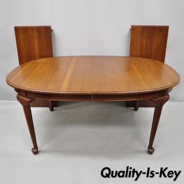Vtg American Traditional Ethan Allen Sheffield Oval Cherry Dining Table 2 Leaves