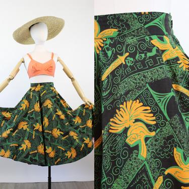 1950s ROMAN SWORD novelty print circle skirt xs | new spring 