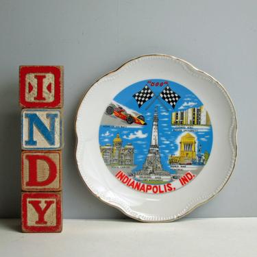 Vintage Indianapolis souvenir plate - Indy 500 - Indianapolis landmarks - plate wall decor 
