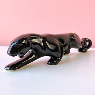 Black Prowling Panther Statue 