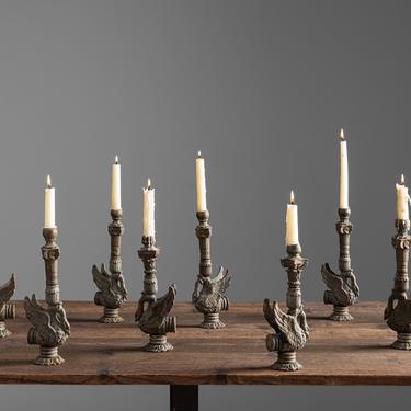Cast Iron Swan Candle Holders