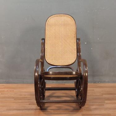 Thonet-Style Dark Bentwood &amp; Cane Rocking Chair – ONLINE ONLY