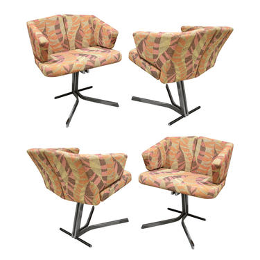 Saporiti Set Of 4 Sculptural Dining/Game Chairs 1970s (Signed)