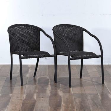 Pair Ebel Metal Frame Woven Patio Chairs