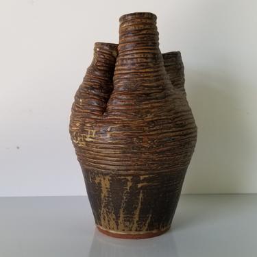 Garnick Mid-Century Sculptural Art Coil Pottery Vase 