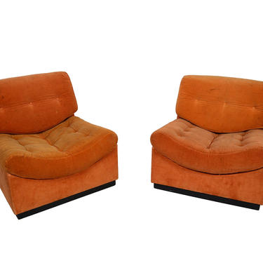 Mogens Kold Lounge Chairs Orange Pair Denmark Mid Century Modern Danish Modern 