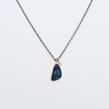 Diamond Accented Opal Necklace