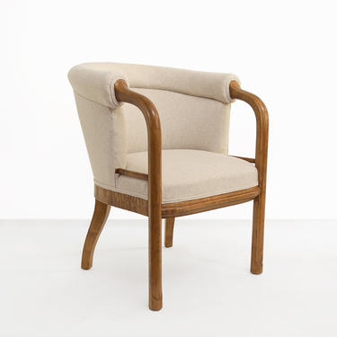 Art Deco Scandinavian Modern solid birch armchair