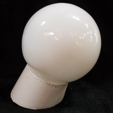 Vintage Angled Flush Mount Milk Glass Globe Light H8 x D5.5