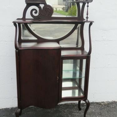 Victorian Solid Cherry Music Cabinet Display Shelving Etagere 2393