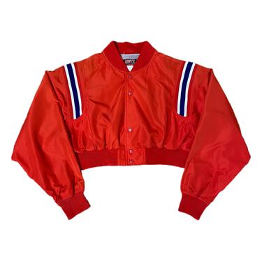 (M) Red/Blue Cropped Varsity Jacket 062021 LM