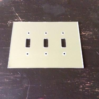 Vintage Plastic Mirrored Three Switch Plate by TheCommunityForklift
