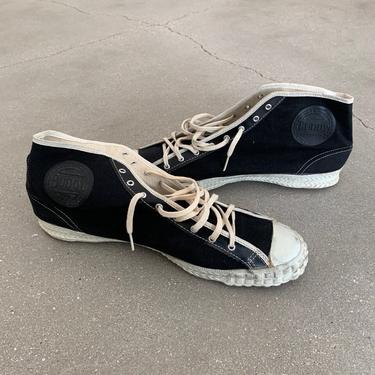 Vintage 1943 Buddy Military Sneakers NOS | Black High Tops | 40s | US ARMY Shoes Pt gym shoes 