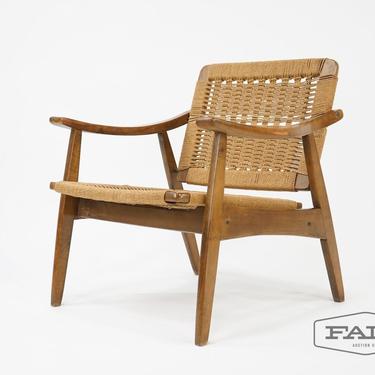 Corded Teak Lounge Chair