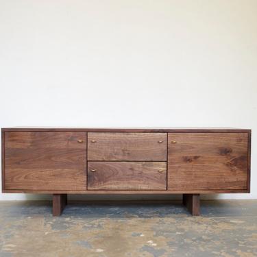 FREE SHIPPING 65&amp;quot; Walnut Media Cabinet - Modern Credenza 