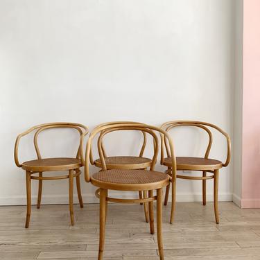 1960s Cane Thonet B9 Bentwood Arm Chairs for Stendig