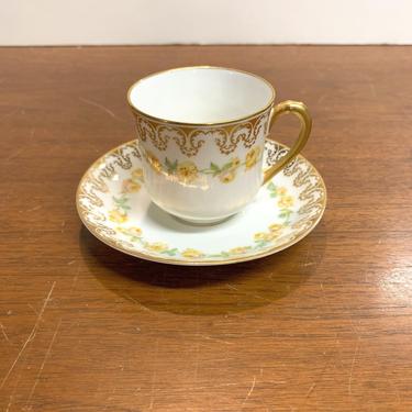 Antique Haviland and Co Limoges France Demitasse Tea Cup and Saucer For Geo V Millar and Co PA 