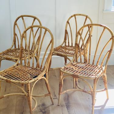 Josef Frank Bamboo and Rattan Chairs, Set of Four
