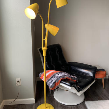 Vintage Mid Century Yellow Floor Lamp 