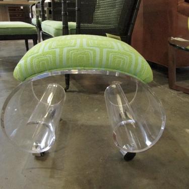 LUCITE FOOT STOOL ON CASTERS/ROLLERS