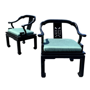 Vintage Greek Key Ming Lounge Chairs 