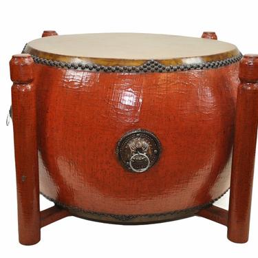 Oversize China Red Ceremonial Drum