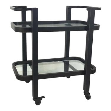 Regina Andrew Modern Glass and Bronze Finished Two-Tier Carter Bar Cart