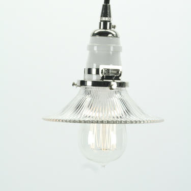 Vintage &amp;quot;Pagoda&amp;quot; Holophane Pendant Light, circa 1900 (Five available) SHIPPING INCLUDED 