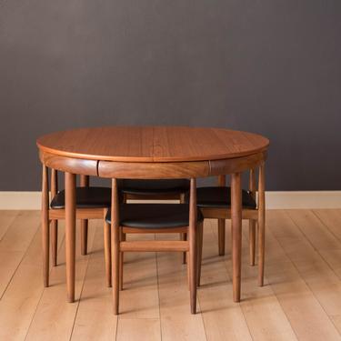 Vintage Danish Hans Olsen Teak Round Dining Table and Chair Set 