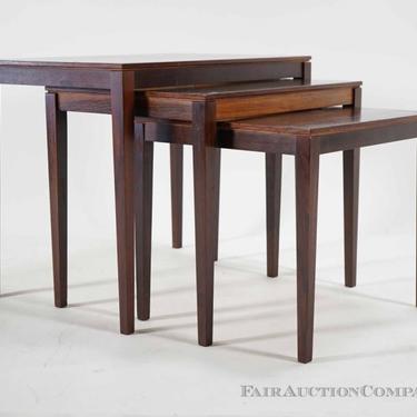 Set of 3 Rosewood Nesting Tables - Bent Silberg