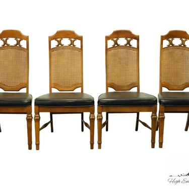 Set of 4 STANLEY FURNITURE Italian Provincial Pecan Cane Back Dining Side Chairs 525-192 