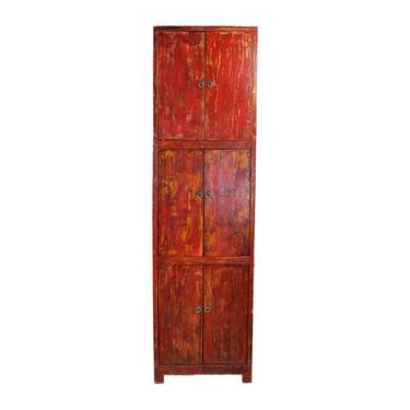 Tall Narrow Red Cabinet