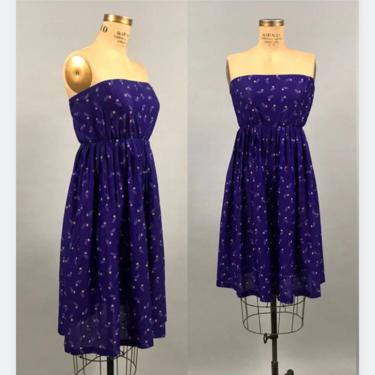 1970's Purple Floral Halter Dress 