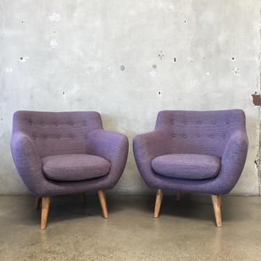 Pair of Purple Mid Century Style Chairs
