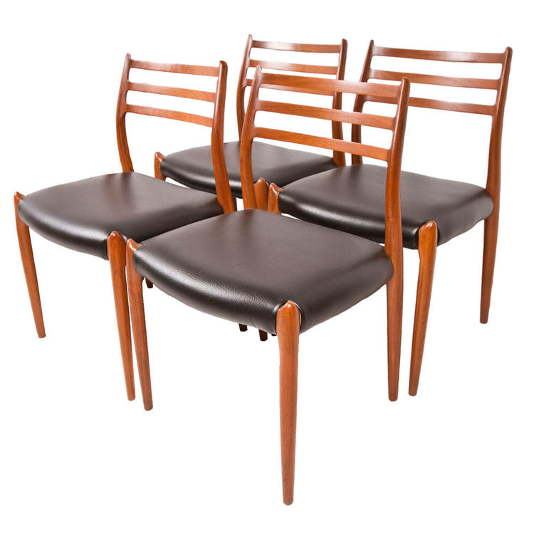 Set of 4 Danish Teak Niels Moller #78 Dining Chairs JUST REUPHOLSTERED