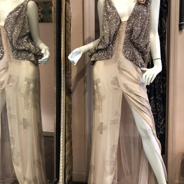 1920s inspired Couture Runway gown by OliveandOlafs