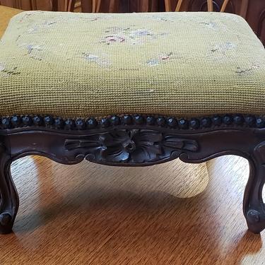 Item #AI34 Carved French Walnut Footstool c.1920