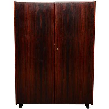 Danish Modern Sleek Rosewood Hideaway Desk Cabinet, Kofod Larsen 