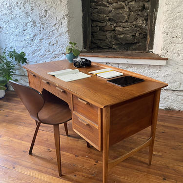 Mid century desk Lane desk Danish modern walnut desk 