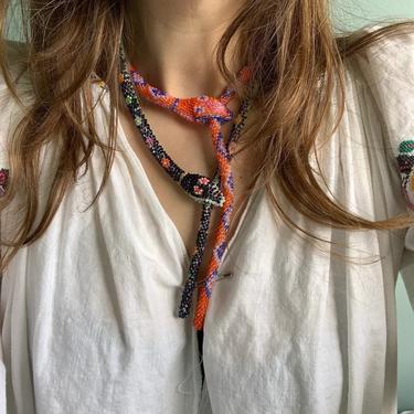 Bead Crochet Snake | Orange Diamond 
