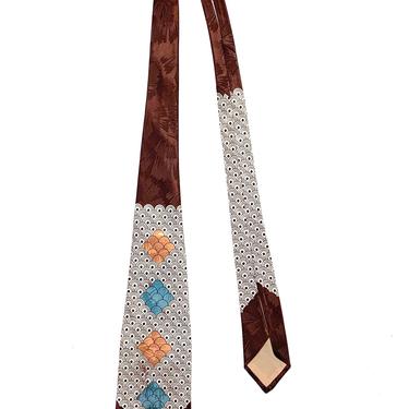 Vintage 1930s/1940s HABAND Necktie ~ Art Deco / Rockabilly / Swing ~ Neck Tie / Cravat 